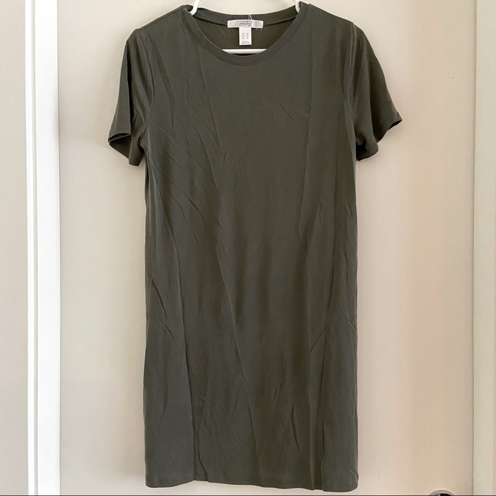 BNWOT Olive Green Modal T-Shirt Dress